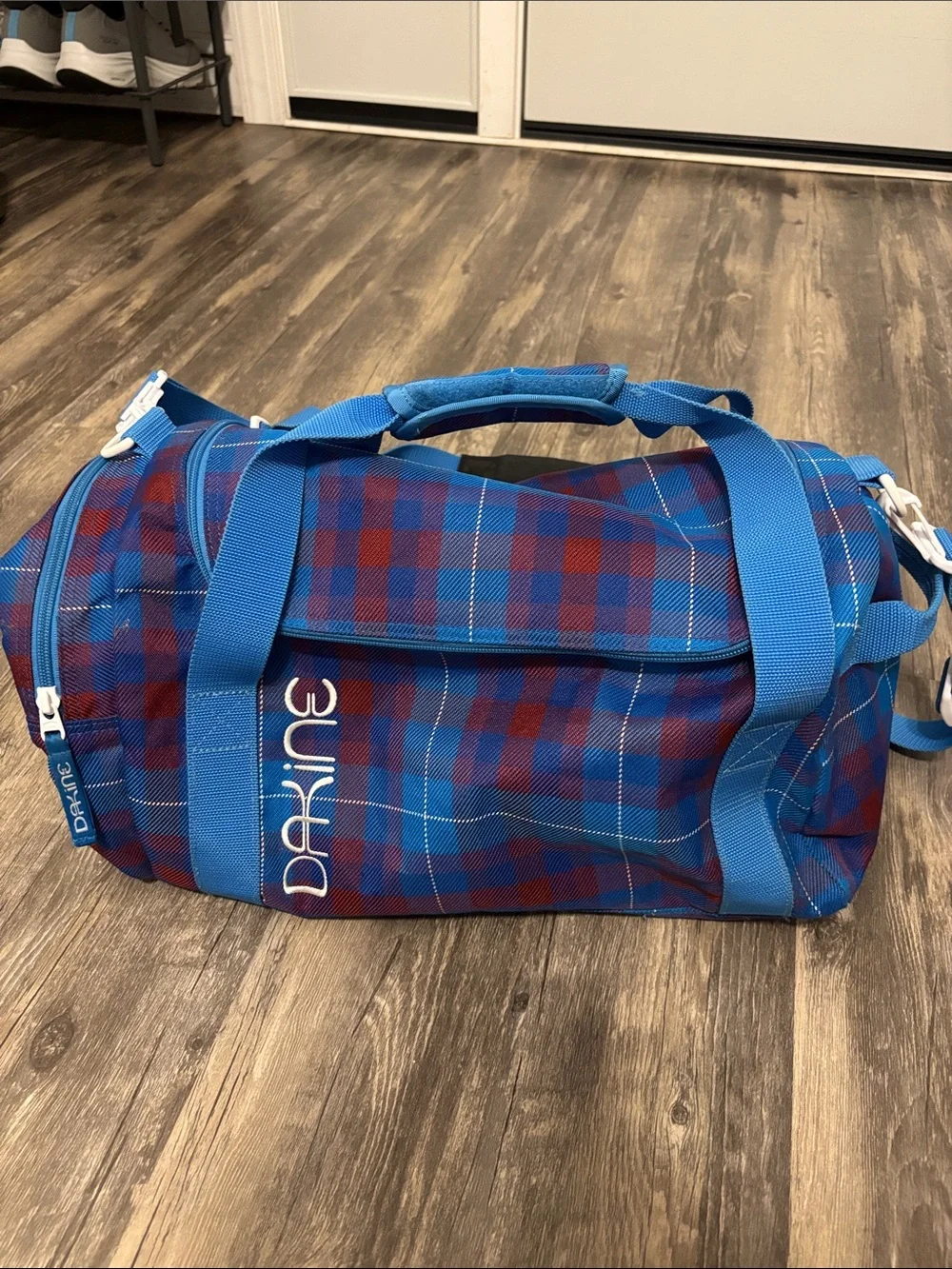 Dakine Blue and Red Plaid Duffel